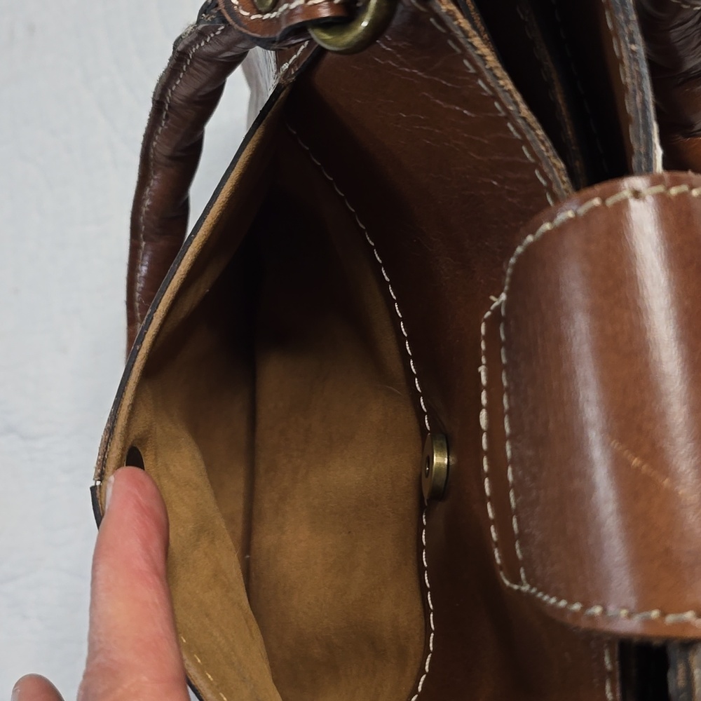 Luxury Boutique Description — Patricia Nash Map-Print Leather Shoulder Bag - Picture 6 of 10